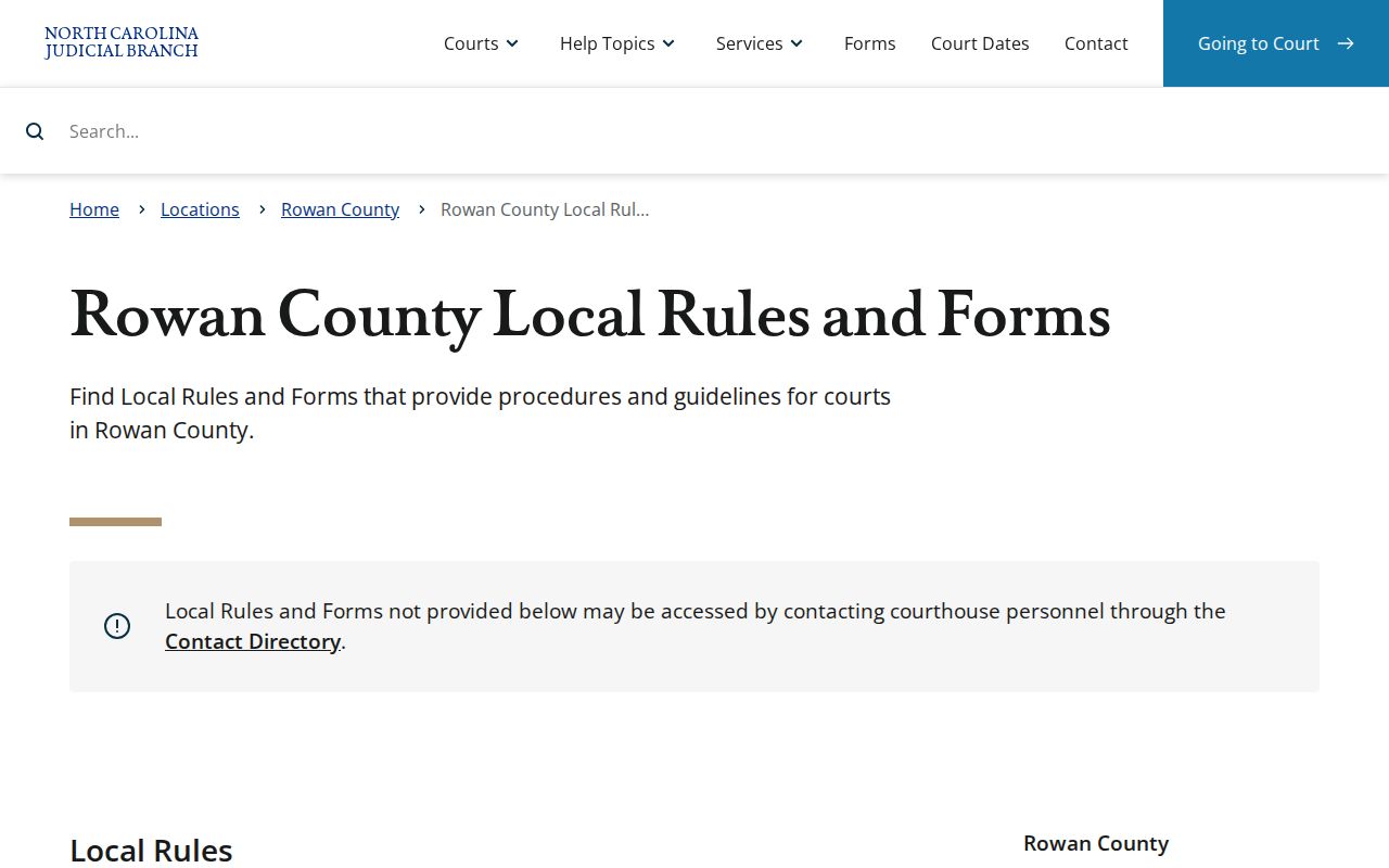 Rowan County criminal court case local Odyssey orders and forms